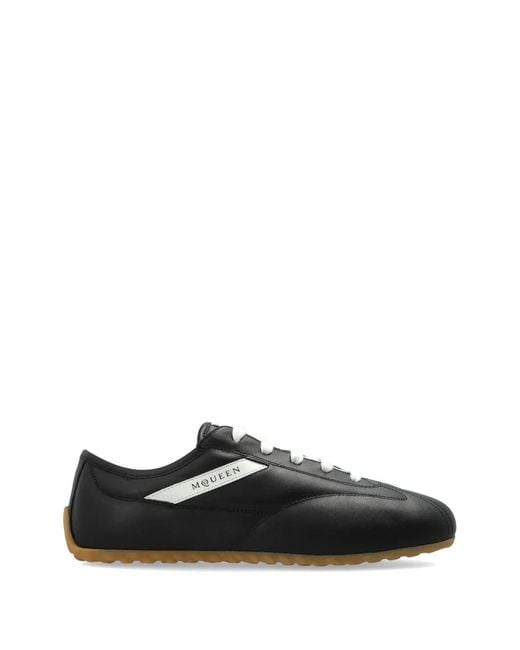 McQueen Black Boxe Leather Sneakers
