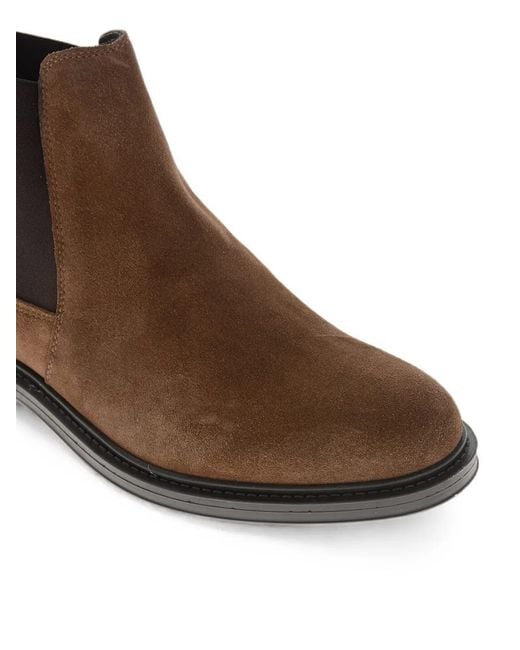 Amedeo Testoni Brown Suede Chelsea Boots for men