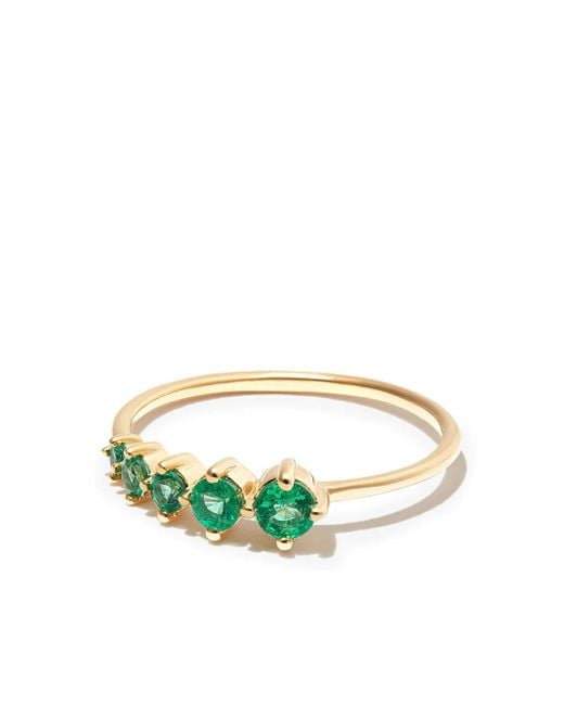 Adina Reyter Green 14Ct Yg Emerald Graduated Stacking Ring