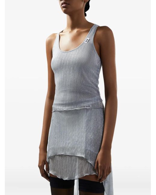 ◆GCDS◆ ROUCHES KNIT TANK TOP DKPAA21030SI Gcds Rouches Tank Top in Gray | Lyst