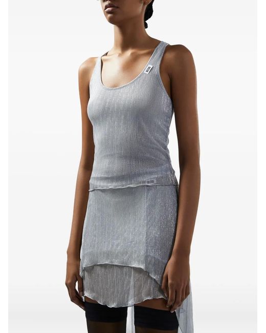 Gcds Gray Rouches Tank Top
