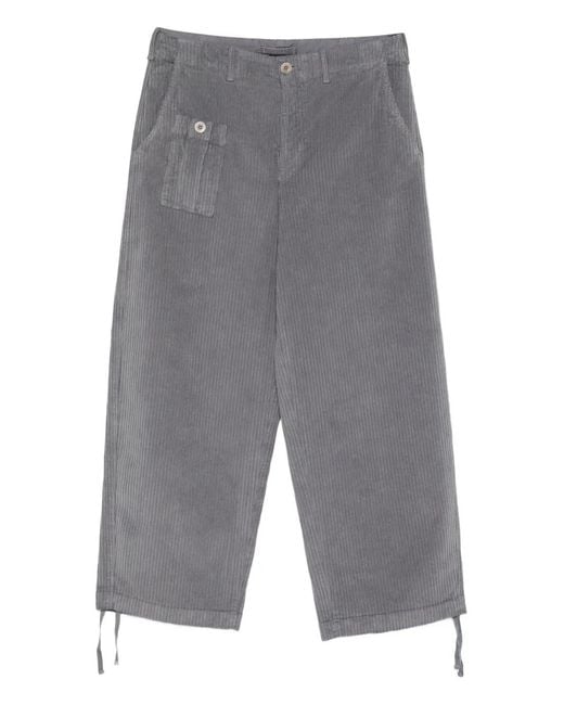 C P Company Gray Corduroy Pocket Trousers for men