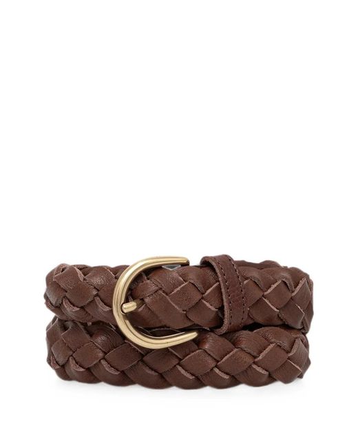 Les Deux Brown Braided Leather Belt for men