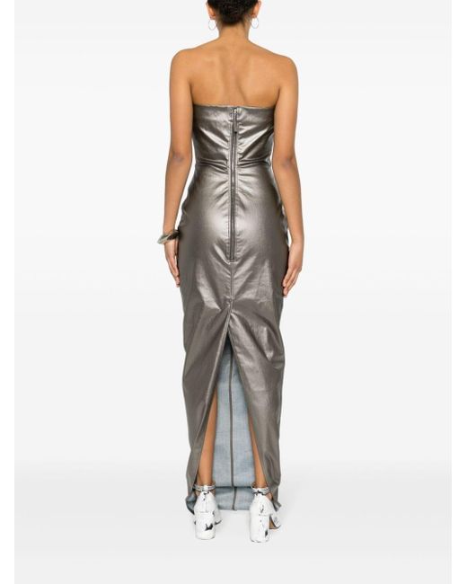 Rick Owens Maxi-jurk Met Ceintuur in het Metallic