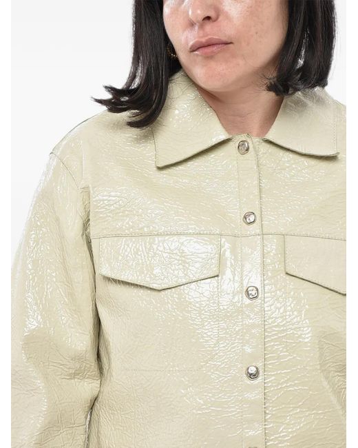 Off-White c/o Virgil Abloh Natural Crinkled-Leather Shirt