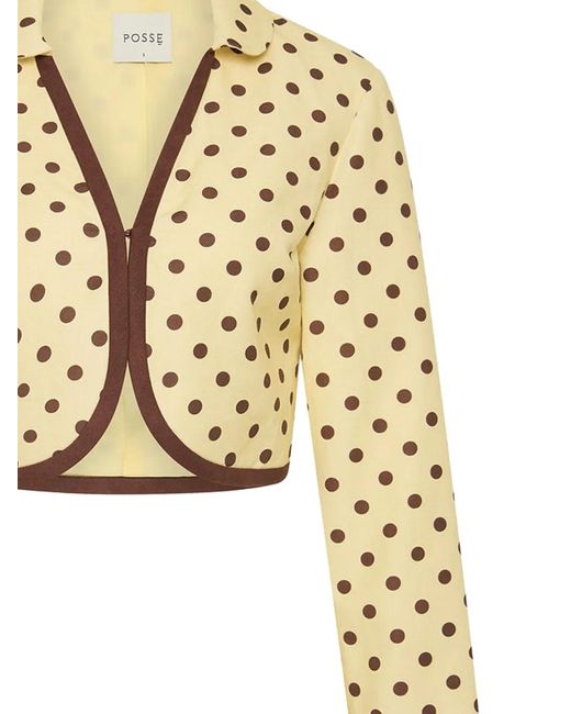 Posse Metallic Polka-Dot Pattern Crop Jacket