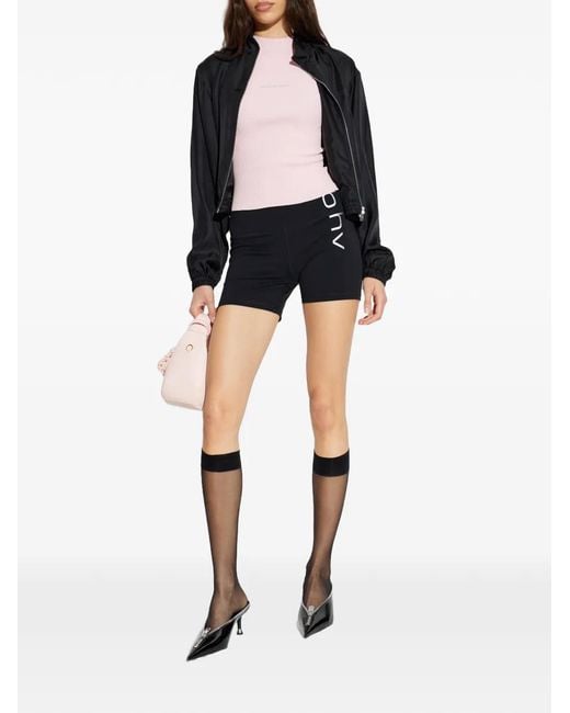 Alexander Wang Black Zip-Up Elasticated-Hem Jacket