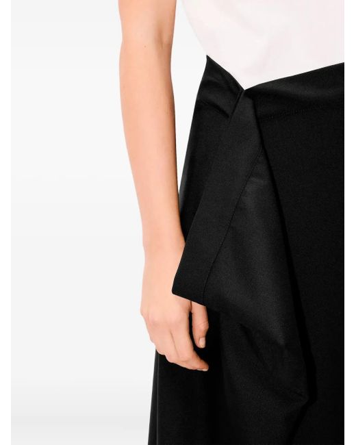 KENZO Black Asymmetric Midi Skirt
