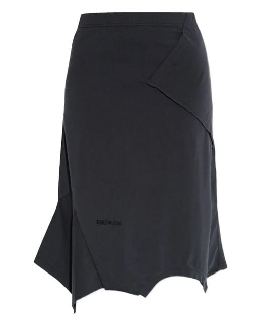 Vetements Black Asymmetrical-Hemline Midi Skirt