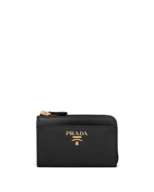 Prada Black Leather Keychain Wallet