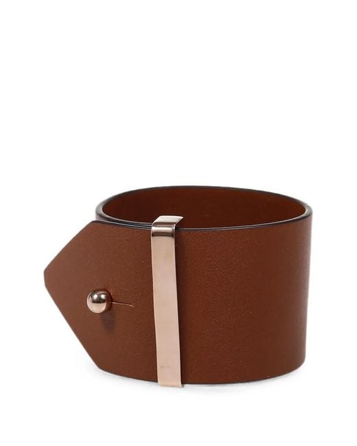 Max Mara Brown Tavola Leather Bracelet