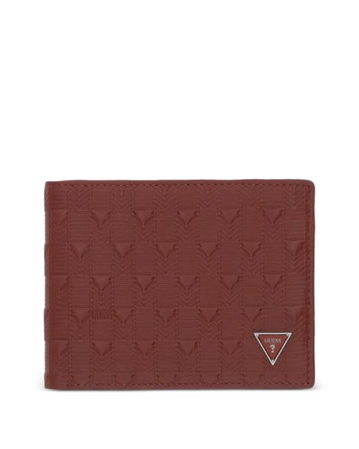 Guess Purple Logo-Plaque Wallet for men