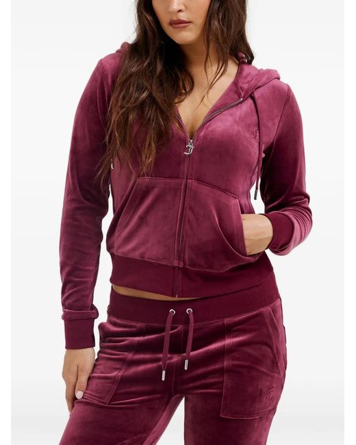 Juicy Couture Red Robertson Velour Hoodie