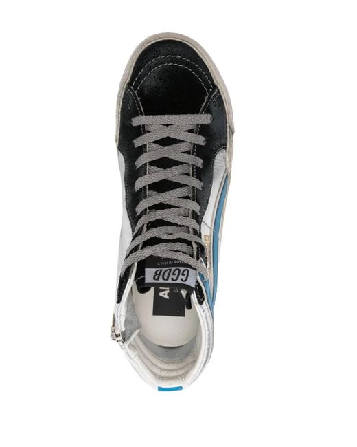Golden Goose Deluxe Brand Blue Slide High-Top Sneakers
