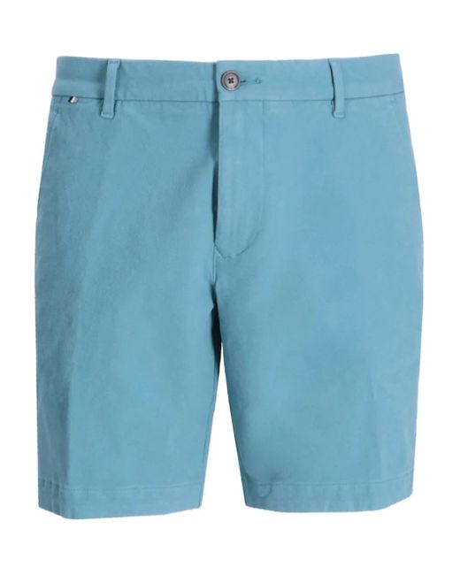 Boss Blue Cotton Twill Shorts for men
