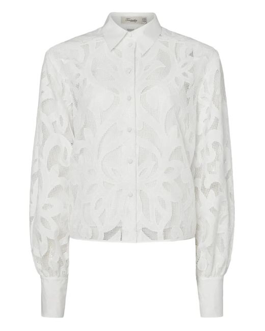 Temperley London White Floral-Lace Shirt