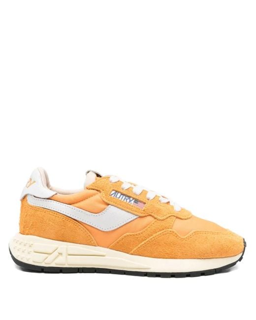 Autry Orange Reelwind Suede Sneakers