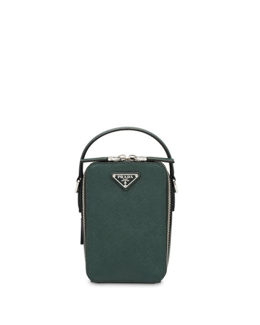 Prada Green Brique Saffiano Leather Bag for men
