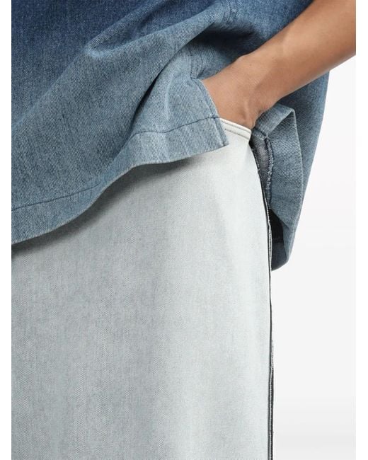 Maison Margiela Blue Contrasting-Border Straight-Leg Trousers for men
