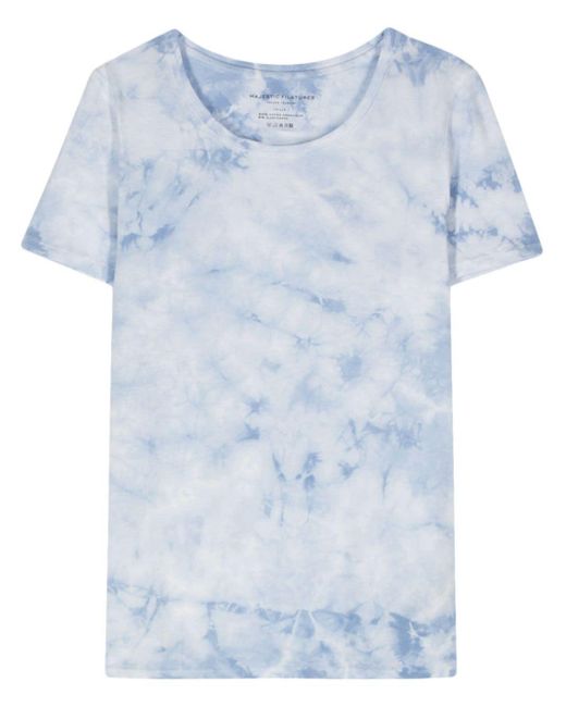 T-shirt à imprimé tie dye Majestic Filatures en coloris Blue