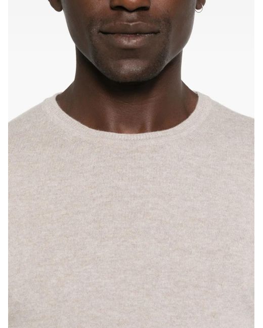 Daniele Fiesoli Natural Crew-Neck Wool-Blend Sweater for men