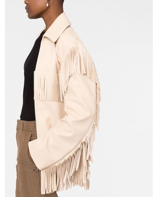Stella McCartney Natural Fringe-detail Zip-up Jacket