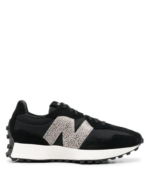 New Balance Black 327 Moombean Leopard Sneakers