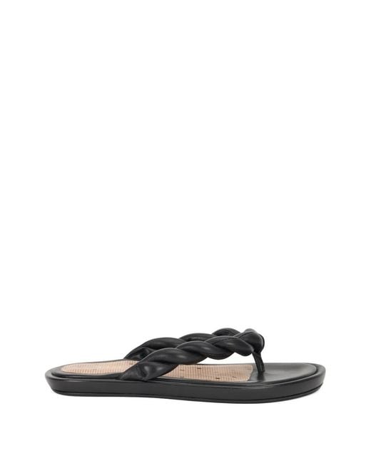 Red(v) White Braided-Straps Flip Flops