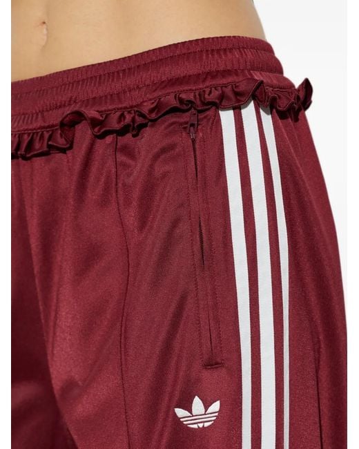 Adidas Red Pleated Firebird Track Pants