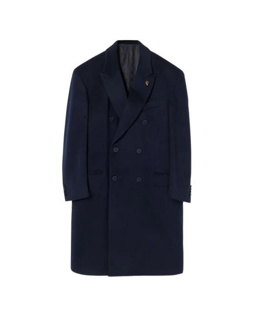 Gucci Blue Double-Breasted Coat for men