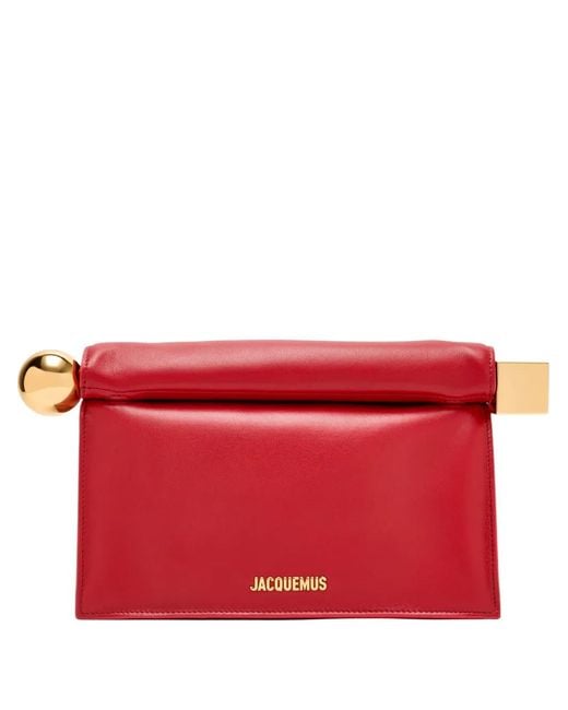 Jacquemus Red Pochette À Ornements Métalliques