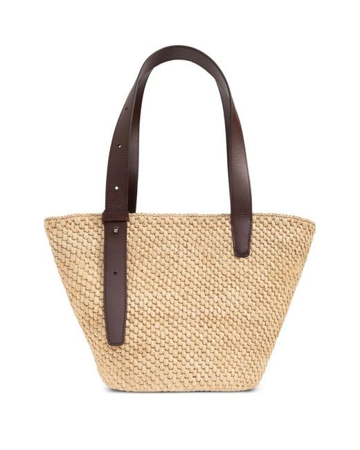 LIE STUDIO Natural Small Bianca Raffia Tote Bag