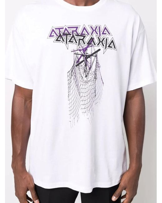 Raf Simons White Graphic-Print T-Shirt for men