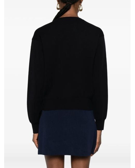 Sandro Black V-Neck Sweatshirt