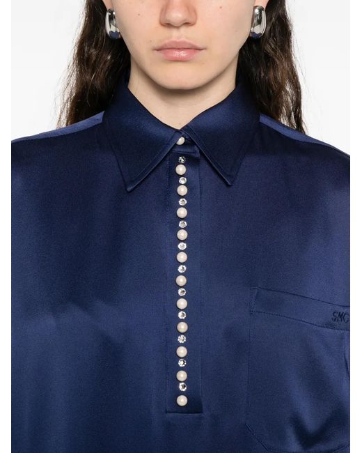 Stella McCartney Blue Buttoned Pocket Midi Dress