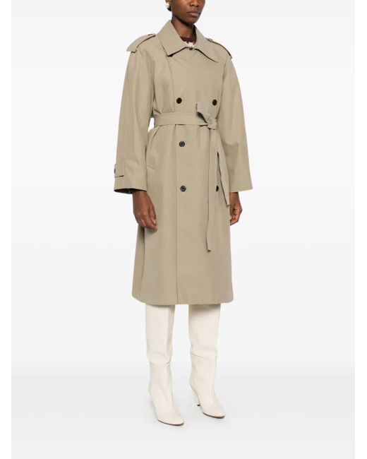 DUNST Natural Double-Breasted Trench Coat