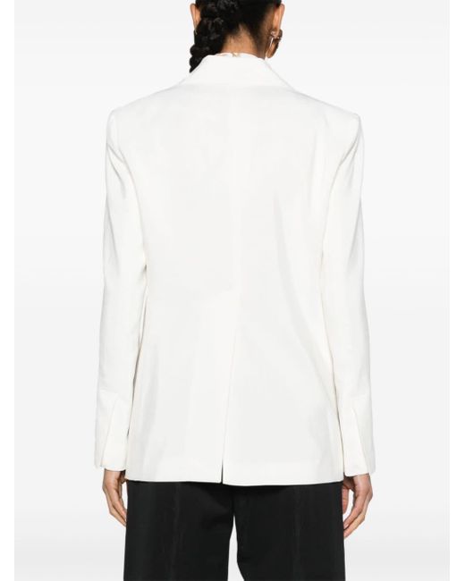 Semicouture White Armoured Double-breasted Blazer