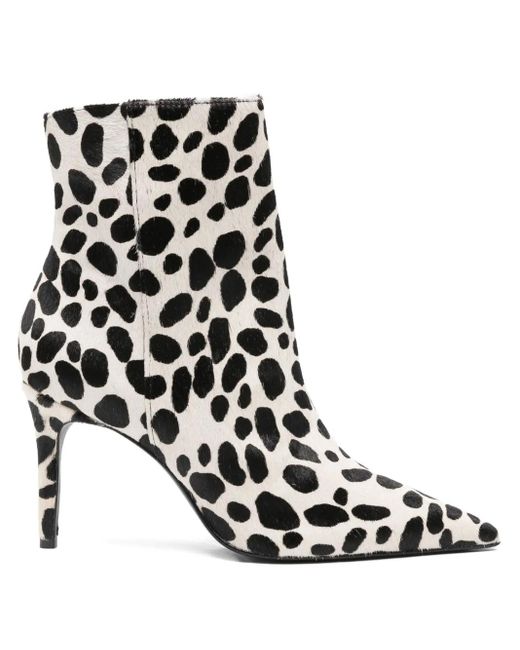 SCHUTZ SHOES Black Dalmatian-Print Ankle Boots