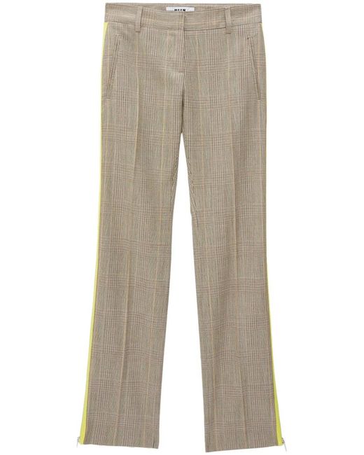 MSGM Natural Side-Zip Straight Trousers