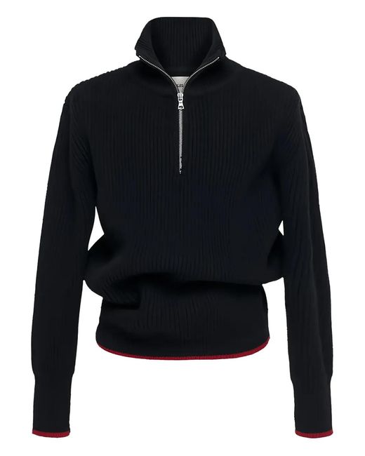 O.FILES Blue Zip-Up Funnel-Neck Sweater for men