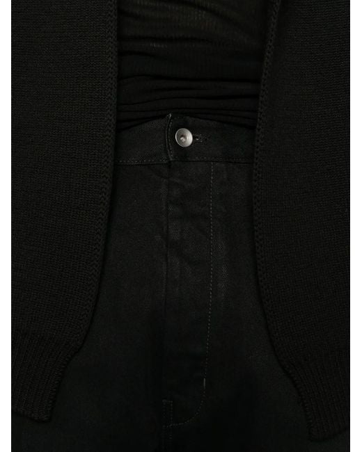 Rick Owens Black Geth Raw-Cut Wide-Leg Jeans for men