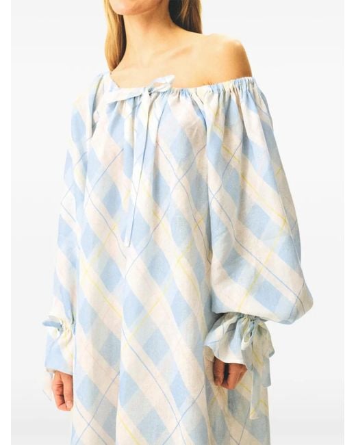 Sleeper White Cha-Cha Ruffled Midi Dress