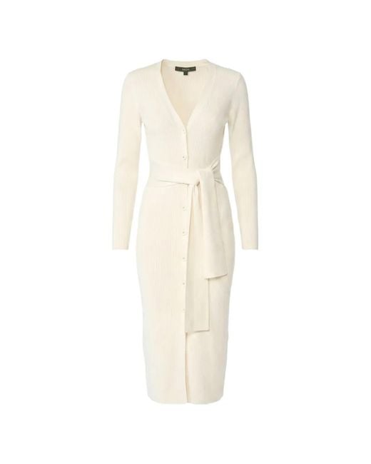 Toccin White Lara Belted Cardi Midi Dress
