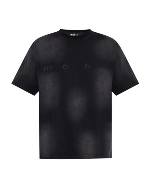 Camiseta de algodón M I S B H V de hombre de color Black