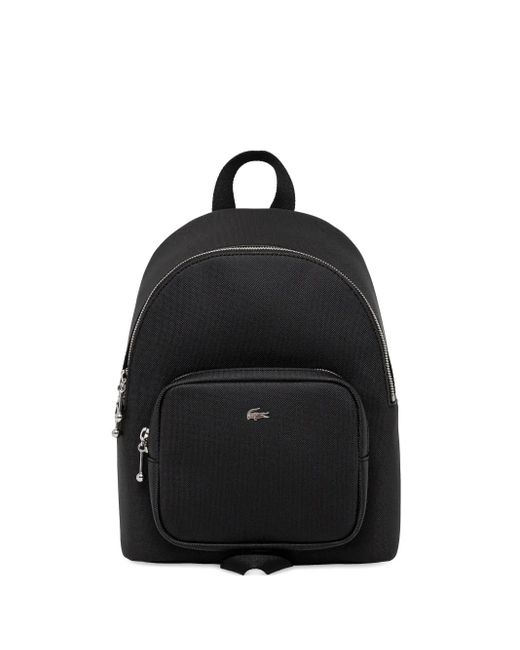 Lacoste Black Logo-Patch Backpack