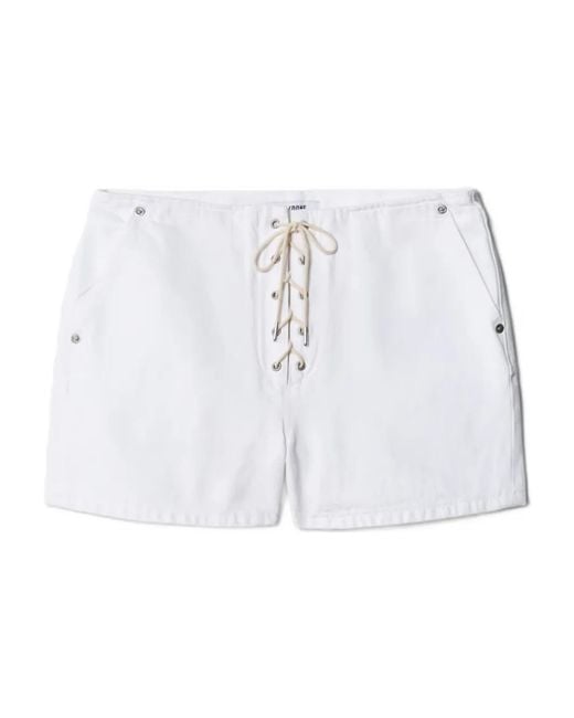 Re/done Blue The Boardwalk Lace-Up Denim Shorts