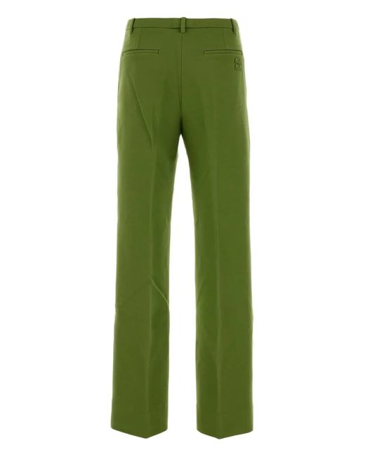 Miu Miu Green Logo-Patch Trousers