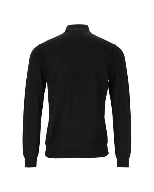 Fedeli Black Button-Up Knitted Cardigan for men