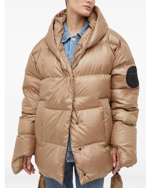 MMC Studio Brown Quilted Hooded Jacket