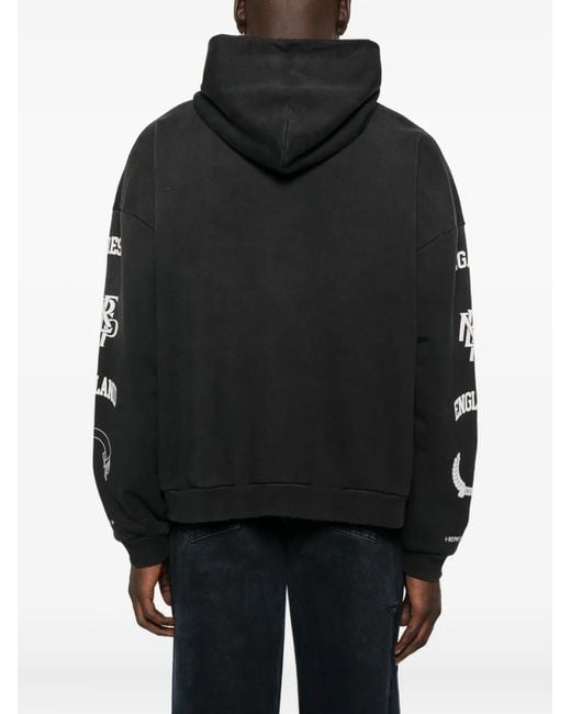 Represent Black Graphic-Print Hoodie for men